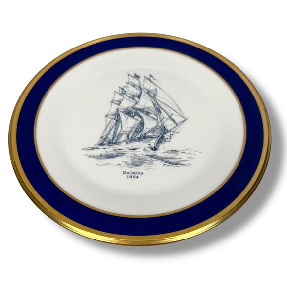 Lenox Special Galatea 1854 Dinner Plate 11" Blue Gold Rim Round Tableware - Picture 1 of 7